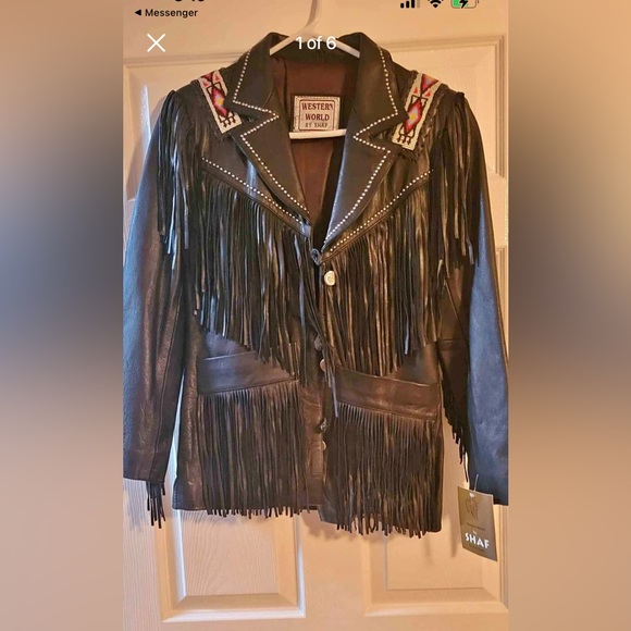 One of a Kind! Vintage Leather Fringe Jacket Blazer - Picture 3 of 5